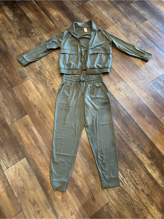 Member's Mark Pants - Women's Olive Green Track Jacket & Jogger Set